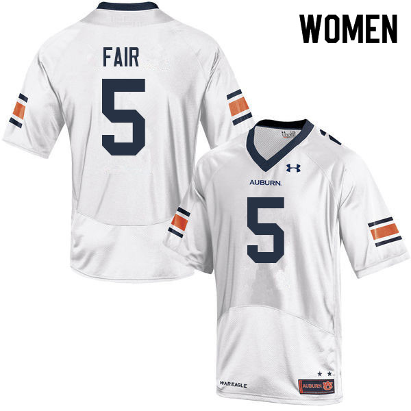 Auburn Tigers Women's Jay Fair #5 White Under Armour Stitched College 2022 NCAA Authentic Football Jersey QER2774JN